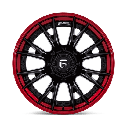 Fuel 1PC | FC402 CATALYST | 20.0x9.00 | 8X165.1 | 1 | MATTE BLACK W/ CANDY RED LIP