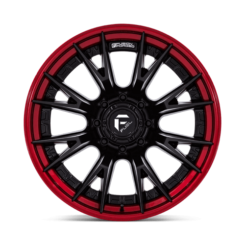 Fuel 1PC | FC402 CATALYST | 22.0x12.00 | 8X165.1 | -44 | MATTE BLACK W/ CANDY RED LIP