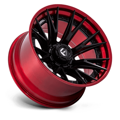 Fuel 1PC | FC402 CATALYST | 22.0x10.00 | 8X170 | -18 | MATTE BLACK W/ CANDY RED LIP