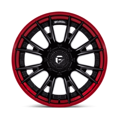 Fuel 1PC | FC402 CATALYST | 22.0x10.00 | 8X165.1 | -18 | MATTE BLACK W/ CANDY RED LIP