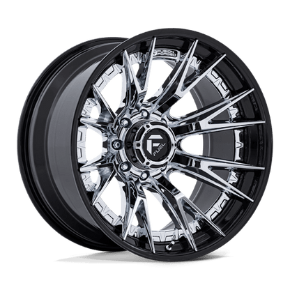 Fuel 1PC | FC402 CATALYST | 22.0x12.00 | 8X165.1 | -44 | CHROME W/ GLOSS BLACK LIP