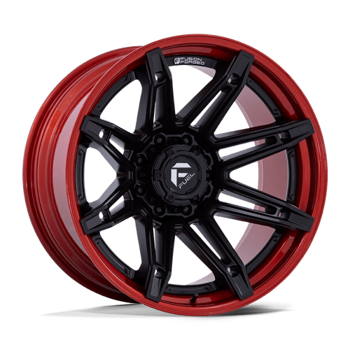 Fuel 1PC | FC401 BRAWL | 24.0x12.00 | 8X170 | -44 | MATTE BLACK W/ CANDY RED LIP