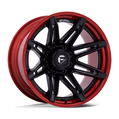 Fuel 1PC | FC401 BRAWL | 24.0x12.00 | 8X170 | -44 | MATTE BLACK W/ CANDY RED LIP