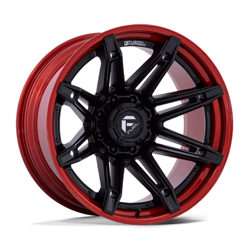 Fuel 1PC | FC401 BRAWL | 20.0x10.00 | 6X139.7 | -18 | MATTE BLACK W/ CANDY RED LIP