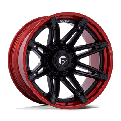 Fuel 1PC | FC401 BRAWL | 20.0x10.00 | 6X139.7 | -18 | MATTE BLACK W/ CANDY RED LIP