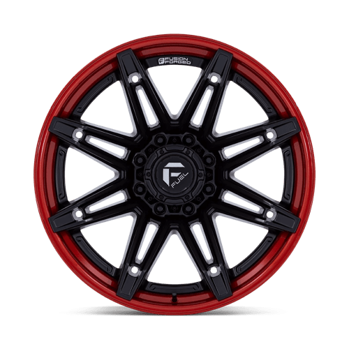 Fuel 1PC | FC401 BRAWL | 20.0x10.00 | 6X139.7 | -18 | MATTE BLACK W/ CANDY RED LIP