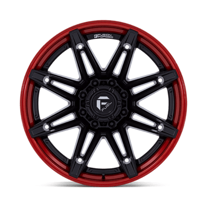Fuel 1PC | FC401 BRAWL | 20.0x10.00 | 8X165.1 | -18 | MATTE BLACK W/ CANDY RED LIP