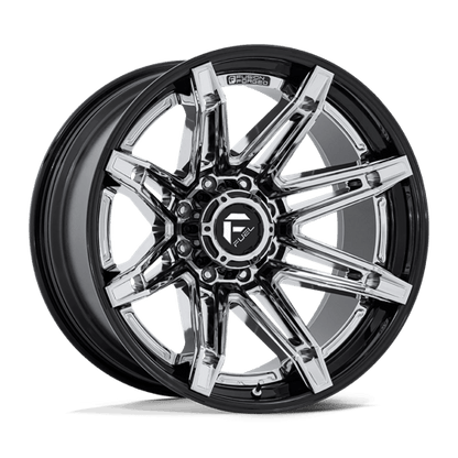 Fuel 1PC | FC401 BRAWL | 20.0x10.00 | 8X165.1 | -18 | CHROME W/ GLOSS BLACK LIP