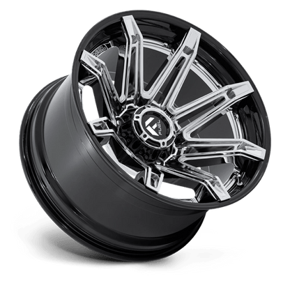 Fuel 1PC | FC401 BRAWL | 22.0x12.00 | 8X165.1 | -44 | CHROME W/ GLOSS BLACK LIP