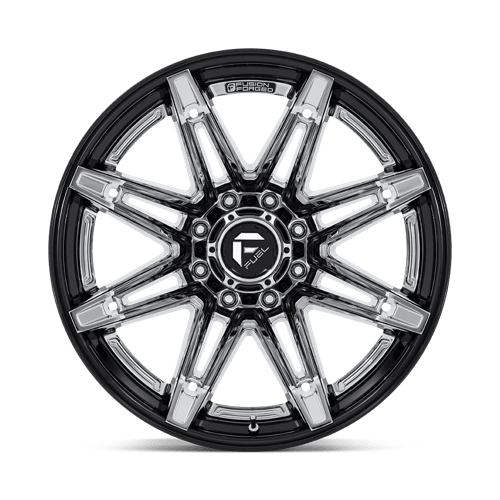 Fuel 1PC | FC401 BRAWL | 22.0x10.00 | 8X165.1 | -18 | CHROME W/ GLOSS BLACK LIP