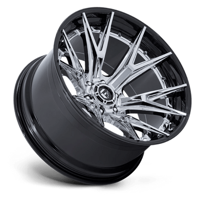 Fuel 1PC | FC402 CATALYST | 22.0x10.00 | 6X139.7 | -18 | CHROME W/ GLOSS BLACK LIP