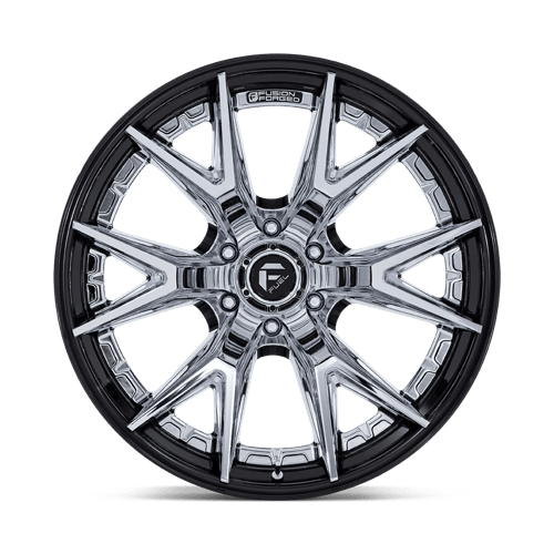 Fuel 1PC | FC402 CATALYST | 22.0x10.00 | 6X139.7 | -18 | CHROME W/ GLOSS BLACK LIP