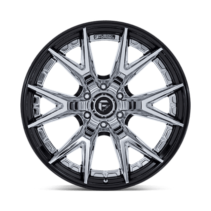 Fuel 1PC | FC402 CATALYST | 20.0x10.00 | 6X139.7 | -18 | CHROME W/ GLOSS BLACK LIP