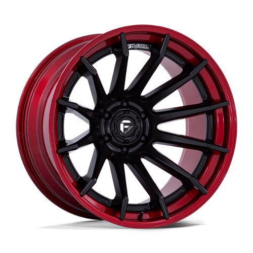 Fuel 1PC | FC403 BURN | 22.0x12.00 | 6X139.7 | -44 | MATTE BLACK W/ CANDY RED LIP
