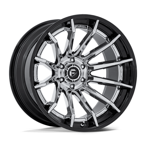 Fuel 1PC | FC403 BURN | 20.0x10.00 | 6X139.7 | -18 | CHROME W/ GLOSS BLACK LIP