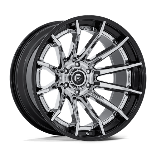 Fuel 1PC | FC403 BURN | 22.0x12.00 | 6X139.7 | -44 | CHROME W/ GLOSS BLACK LIP