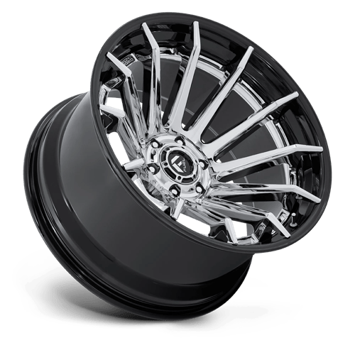 Fuel 1PC | FC403 BURN | 24.0x12.00 | 6X139.7 | -44 | CHROME W/ GLOSS BLACK LIP