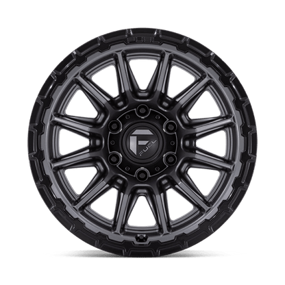 Fuel 1PC | FC866 PISTON | 17.0x9.00 | 6X135 | -12 | MATTE GUNMETAL GLOSS BLACK LIP