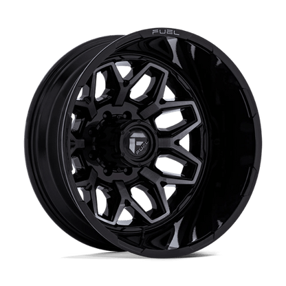 Fuel 1PC | D875 FLUX DUALLY | 20.0x8.25 | 8X165.1 | -265 | GLOSS BLACK BRUSH FC GRAY DDDT