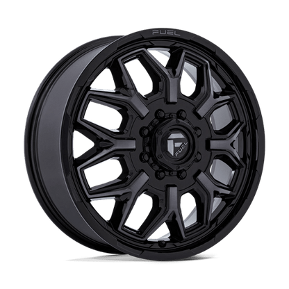 Fuel 1PC | D875 FLUX DUALLY | 20.0x8.25 | 8X200 | 104 | GLOSS BLACK BRUSH FC GRAY DDDT