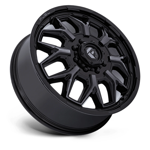 Fuel 1PC | D875 FLUX DUALLY | 22.0x8.25 | 8X200 | 104 | GLOSS BLACK BRUSH FC GRAY DDDT