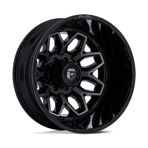 Fuel 1PC | D875 FLUX DUALLY | 22.0x8.25 | 8X165.1 | -227 | GLOSS BLACK BRUSH FC GRAY DDDT