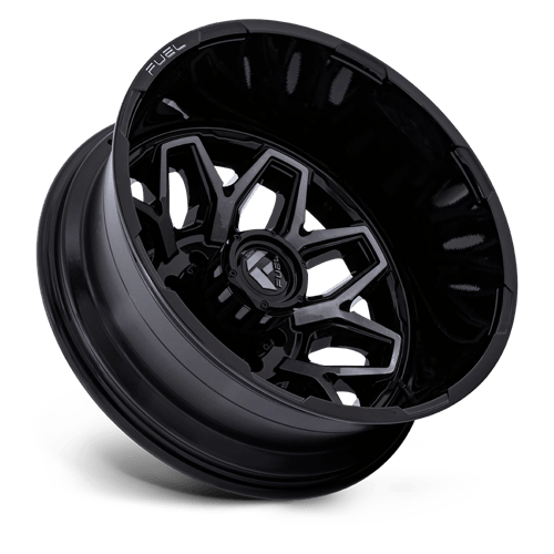 Fuel 1PC | D875 FLUX DUALLY | 22.0x8.25 | 8X200 | -227 | GLOSS BLACK BRUSH FC GRAY DDDT