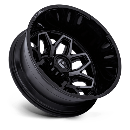 Fuel 1PC | D875 FLUX DUALLY | 22.0x8.25 | 8X165.1 | -246 | GLOSS BLACK BRUSH FC GRAY DDDT