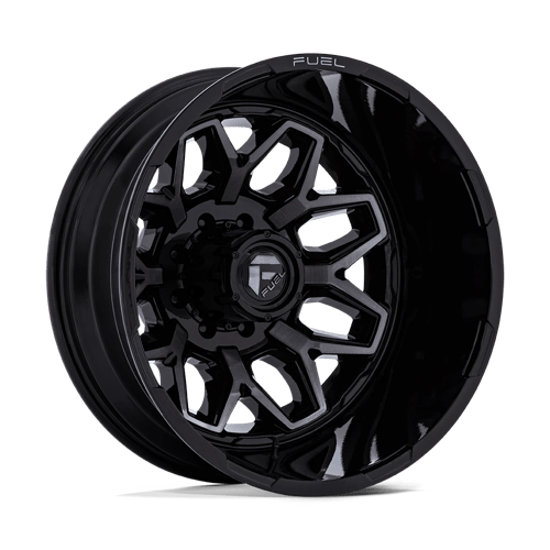 Fuel 1PC | D875 FLUX DUALLY | 22.0x8.25 | 8X165.1 | -265 | GLOSS BLACK BRUSH FC GRAY DDDT