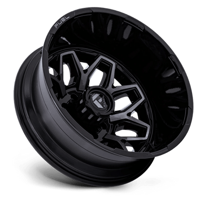 Fuel 1PC | D875 FLUX DUALLY | 22.0x8.25 | 8X165.1 | -265 | GLOSS BLACK BRUSH FC GRAY DDDT