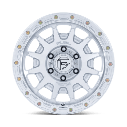 Fuel 1PC | FC884 FORTRESS | 17.0x8.50 | 6X114.3 | 25 | GLOSS SILVER W/ MACHINED FACE