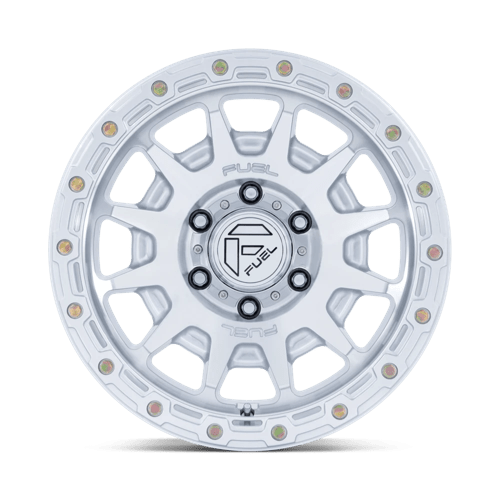 Fuel 1PC | FC884 FORTRESS | 17.0x8.50 | 6X120 | 0 | GLOSS SILVER W/ MACHINED FACE