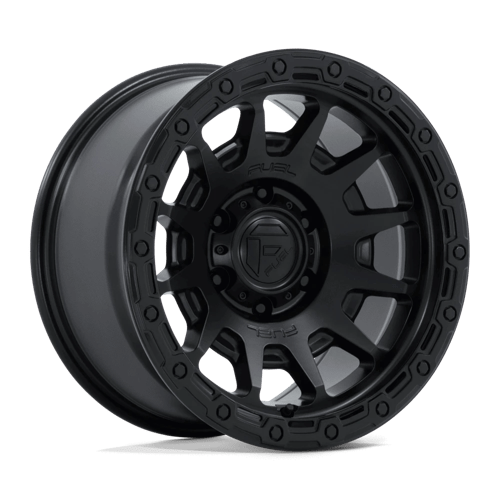Fuel 1PC | FC884 FORTRESS | 17.0x8.50 | 6X114.3 | 25 | MATTE BLACK W/ GLOSS BLACK LIP
