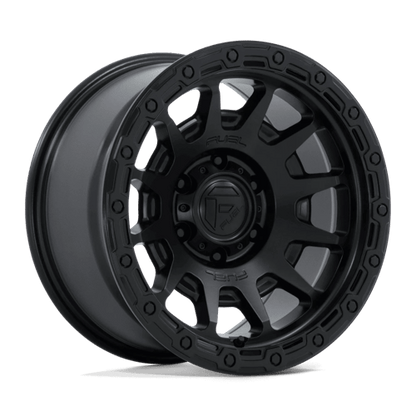 Fuel 1PC | FC884 FORTRESS | 17.0x9.00 | 5X127 | -12 | MATTE BLACK W/ GLOSS BLACK LIP
