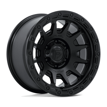 Fuel 1PC | FC884 FORTRESS | 18.0x9.00 | 6X139.7 | 20 | MATTE BLACK W/ GLOSS BLACK LIP