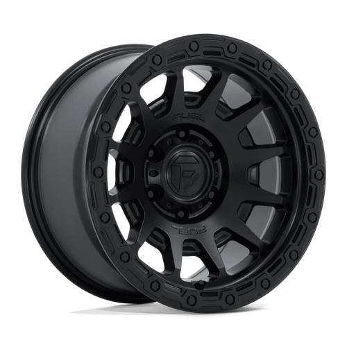 Fuel 1PC | FC884 FORTRESS | 17.0x8.50 | 6X114.3 | 0 | MATTE BLACK W/ GLOSS BLACK LIP