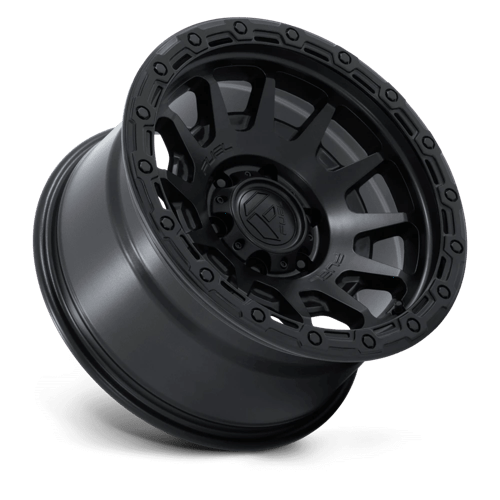 Fuel 1PC | FC884 FORTRESS | 17.0x8.50 | 6X114.3 | 0 | MATTE BLACK W/ GLOSS BLACK LIP