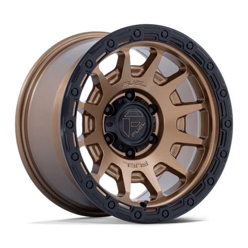 Fuel 1PC | FC884 FORTRESS | 17.0x8.50 | 6X120 | 25 | MATTE BRONZE W GLOSS BLACK LIP