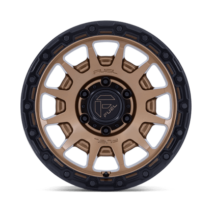 Fuel 1PC | FC884 FORTRESS | 17.0x8.50 | 6X120 | 0 | MATTE BRONZE W GLOSS BLACK LIP