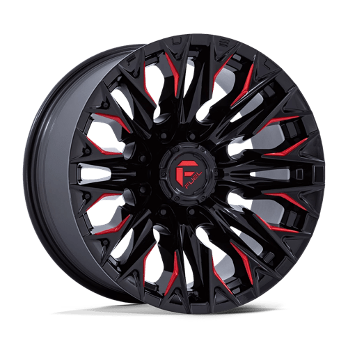 Fuel 1PC | D823 FLAME | 20.0x9.00 | 8X180 | 1 | GLOSS BLACK MILL W/ CANDY RED