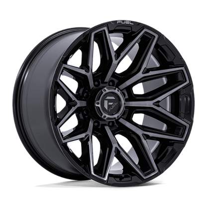 Fuel 1PC | FLUX | 22.0x12.00 | 8X180 | -44 | GLOSS BLACK BRUSH FC GRAY DDDT
