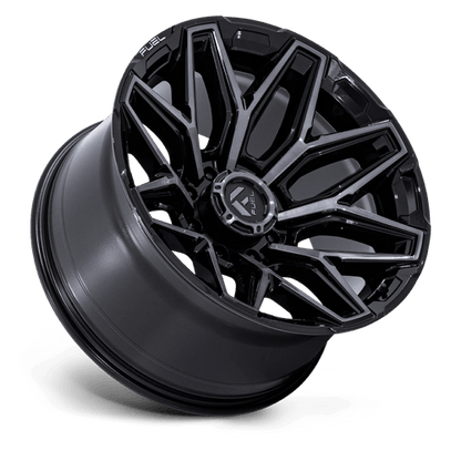 Fuel 1PC | FLUX | 22.0x12.00 | 8X180 | -44 | GLOSS BLACK BRUSH FC GRAY DDDT