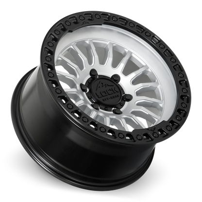 GRIT | 17X9 | 5X127 | +1 | MATTE SILVER W MATTE BLACK RING | GRIT-7957MSMBR