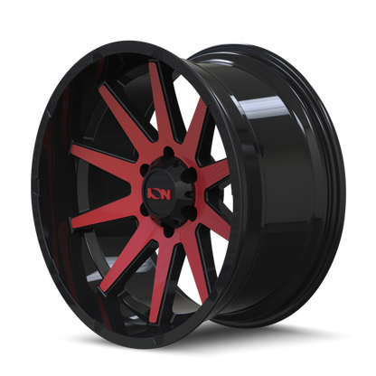 ION 143 GLOSS BLACK RED MACHINED | 17x9 | 5-127 | -12mm | 143-7973BTR