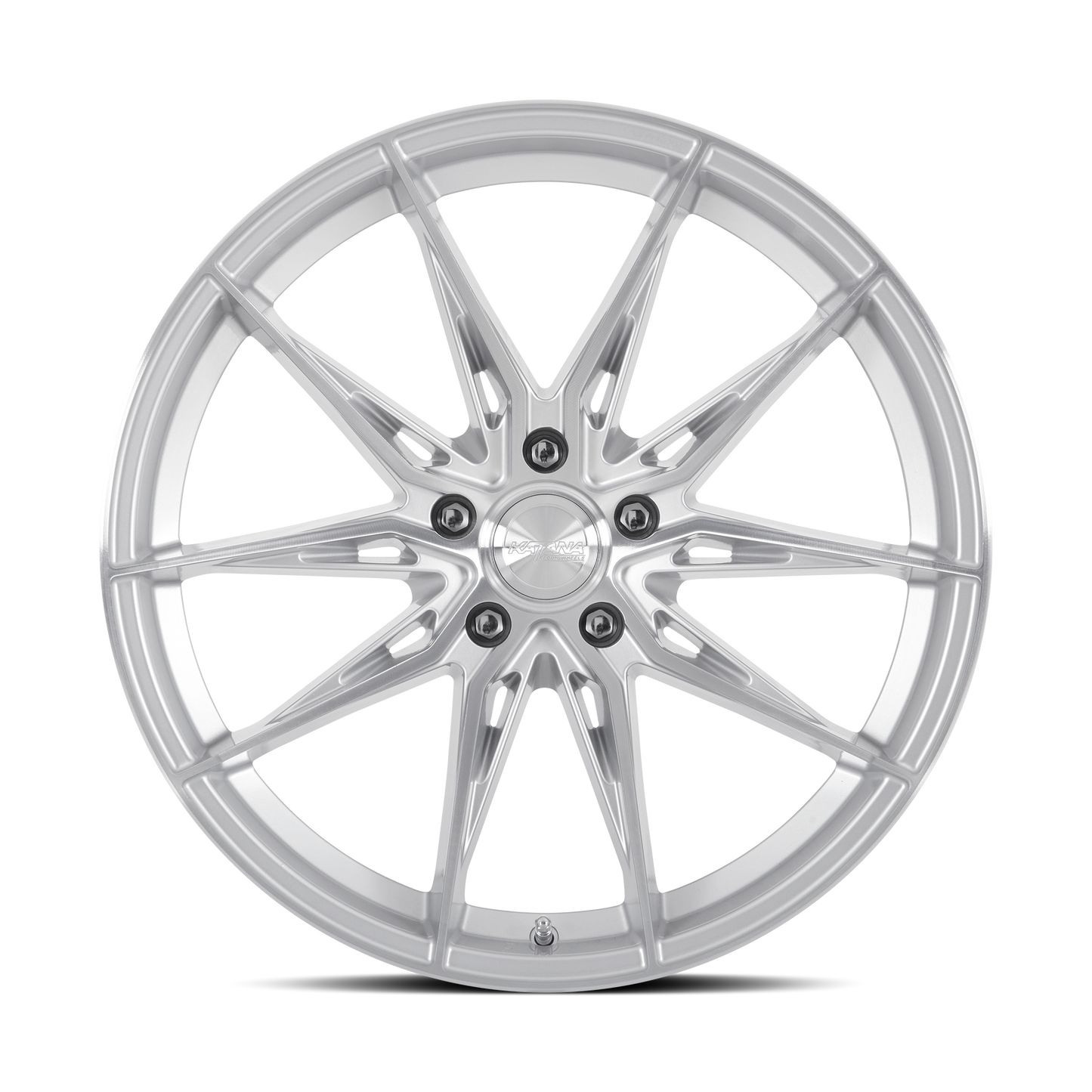 KATANA RACING KR10 Glossy Silver Machine Face | 18x8.0 | 5x120 | +40mm | KR10-188045GSF