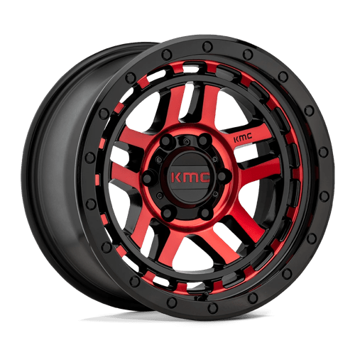 KMC | KM540 RECON | 17.0x9.00 | 5X127 | -12 | GLOSS BLACK MACH W/ RED TINT