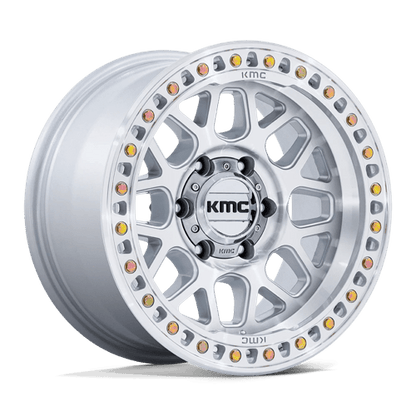 KMC | KM549 GRS | 18.0x9.00 | 8X165.1 | -12 | GLOSS SILVER W/ MACHINED FACE
