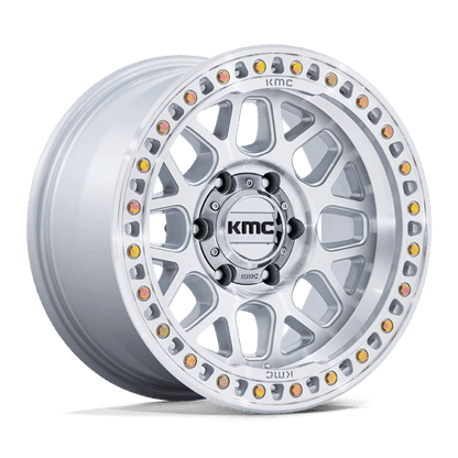 KMC | KM549 GRS | 20.0x9.00 | 6X139.7 | 0 | GLOSS SILVER W/ MACHINED FACE