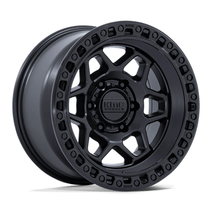 KMC | KM553 TORX | 17.0x8.50 | 6X120 | 25 | MATTE BLACK W/ GLOSS BLACK LIP