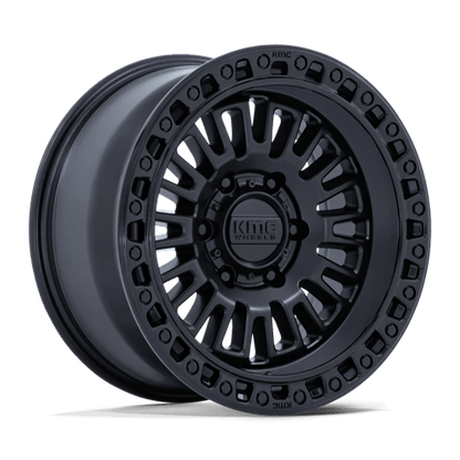 KMC | KM554 AZTEC | 17.0x8.50 | 6X139.7 | 0 | MATTE BLACK W/ GLOSS BLACK LIP